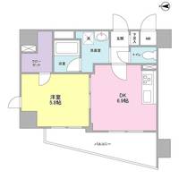 神奈川県横浜市神奈川区沢渡(マンション)の賃貸物件の間取り