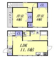 広島県広島市安芸区中野5(一戸建)の賃貸物件の間取り
