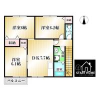 徳島県板野郡藍住町住吉字神蔵(アパート)の賃貸物件の間取り