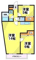 東京都三鷹市大沢4(マンション)の賃貸物件の間取り