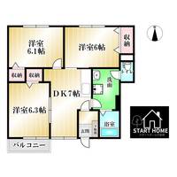 徳島県板野郡藍住町住吉字神蔵(アパート)の賃貸物件の間取り