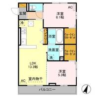 新潟県新潟市北区木崎(アパート)の賃貸物件の間取り