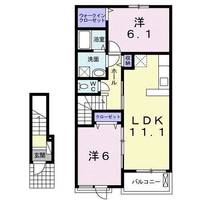 茨城県つくばみらい市筒戸(アパート)の賃貸物件の間取り