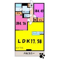 埼玉県熊谷市曙町1(マンション)の賃貸物件の間取り