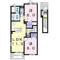 岡山県笠岡市茂平(アパート)の賃貸物件の間取り