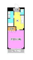埼玉県所沢市東所沢和田1(マンション)の賃貸物件の間取り