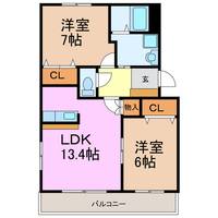 愛知県名古屋市緑区水広2(マンション)の賃貸物件の間取り