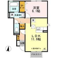 福島県福島市岡部字大蔵(アパート)の賃貸物件の間取り