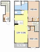 滋賀県彦根市野良田町(アパート)の賃貸物件の間取り