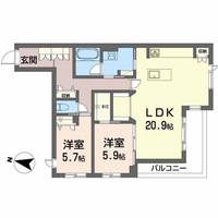 アトリエール北六番丁の間取り