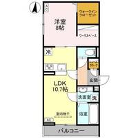埼玉県越谷市レイクタウン2(アパート)の賃貸物件の間取り
