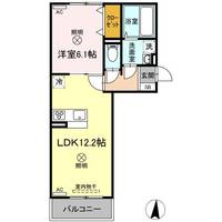 岡山県岡山市北区番町1(アパート)の賃貸物件の間取り