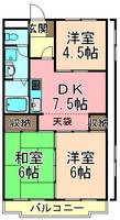 東京都足立区鹿浜6(マンション)の賃貸物件の間取り