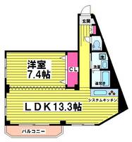 東京都調布市多摩川5(マンション)の賃貸物件の間取り