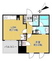 東京都中央区築地1(マンション)の賃貸物件の間取り