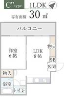 大阪府大阪市東淀川区井高野1(マンション)の賃貸物件の間取り