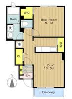 Cotton Rose壱番館の間取り