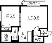 北海道札幌市西区二十四軒四条7(マンション)の賃貸物件の間取り
