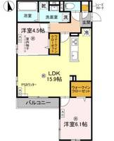 兵庫県西宮市甲子園一番町(アパート)の賃貸物件の間取り