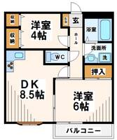 東京都府中市西府町1(マンション)の賃貸物件の間取り