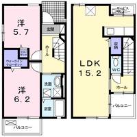 広島県東広島市西条中央3(アパート)の賃貸物件の間取り
