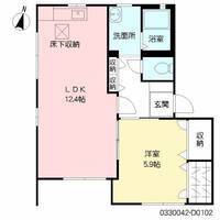 福岡県直方市大字上頓野(アパート)の賃貸物件の間取り
