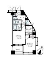 東京都港区西麻布1(マンション)の賃貸物件の間取り