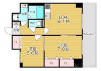 大阪府大阪市生野区林寺1(マンション)の賃貸物件の間取り