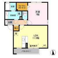 栃木県小山市西城南5(アパート)の賃貸物件の間取り