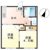 岡山県玉野市田井4(アパート)の賃貸物件の間取り