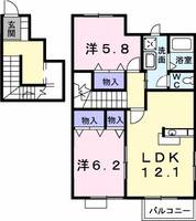 群馬県高崎市剣崎町(アパート)の賃貸物件の間取り