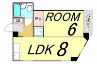 広島県広島市中区鶴見町(マンション)の賃貸物件の間取り