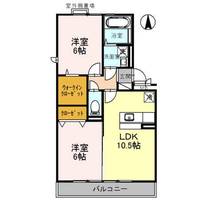 京都府城陽市富野西垣内(アパート)の賃貸物件の間取り