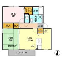 栃木県宇都宮市岩曽町(アパート)の賃貸物件の間取り