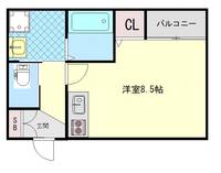 大阪府枚方市中宮西之町(アパート)の賃貸物件の間取り