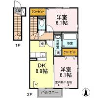 福島県福島市南矢野目字道上(アパート)の賃貸物件の間取り