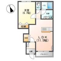 栃木県栃木市柳橋町(アパート)の賃貸物件の間取り