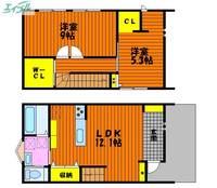 岡山県岡山市中区関(一戸建)の賃貸物件の間取り