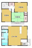 香川県丸亀市飯野町東二(一戸建)の賃貸物件の間取り