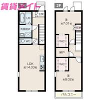 三重県四日市市住吉町(一戸建)の賃貸物件の間取り