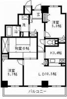 岡山県岡山市北区国体町(マンション)の賃貸物件の間取り