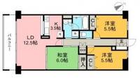 高知県高知市農人町(マンション)の賃貸物件の間取り