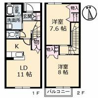 徳島県徳島市西新浜町2(一戸建)の賃貸物件の間取り