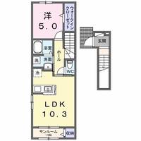 群馬県前橋市文京町1(アパート)の賃貸物件の間取り