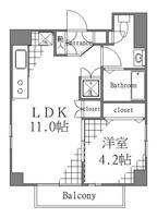 東京都台東区元浅草3(マンション)の賃貸物件の間取り