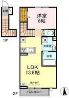 岡山県倉敷市大内(アパート)の賃貸物件の間取り