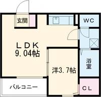大阪府藤井寺市西古室1(アパート)の賃貸物件の間取り
