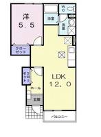福島県福島市泉字仲ノ町(アパート)の賃貸物件の間取り