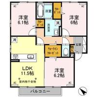 栃木県足利市堀込町(アパート)の賃貸物件の間取り