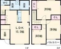 栃木県宇都宮市簗瀬1(一戸建)の賃貸物件の間取り